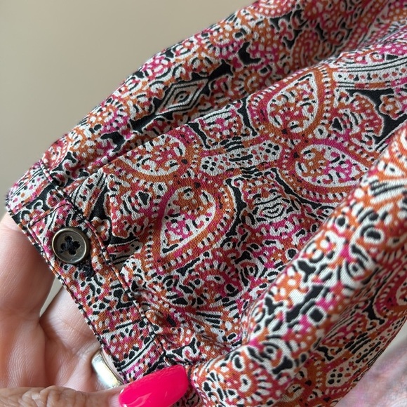 Motherhood maternity paisley lace 3/4 sleeves top blouse button key hole back SM - Picture 5 of 13